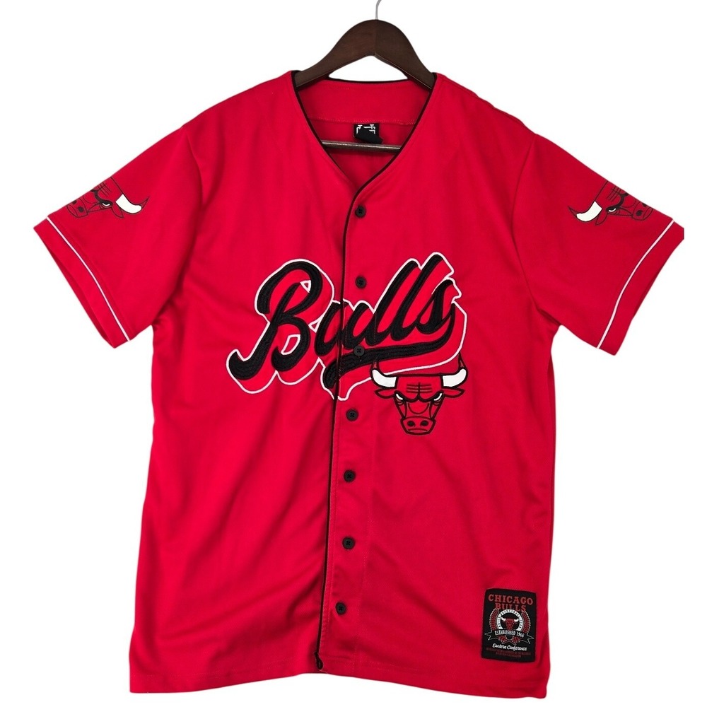 Ultra Game M Chicago‎ Bulls Baseball Jersey Mens Red NBA Streetwear Gorpcore